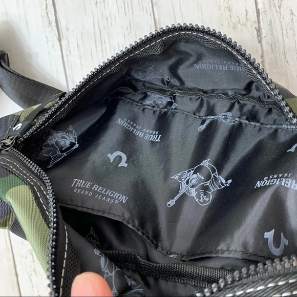 True Religion Camo Logo Esox Adjustable Strap Belt Bag - Picture 4 of 8